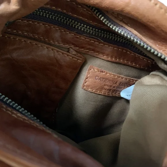 NWOT Rare Caterina Lucchi Boho Vintage Croc Leather with Coin Emb. Handbag - Picture 7 of 9